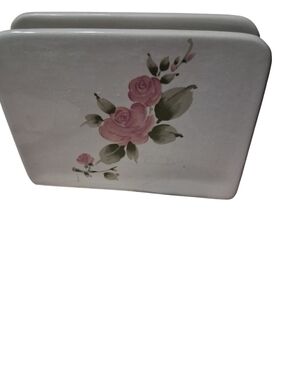 Hand-Painted Floral Porceline - Pink Rose